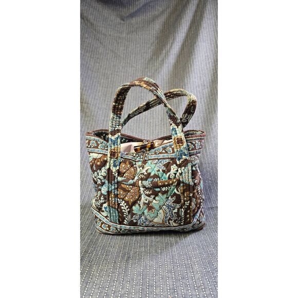 Vera Bradley Small Toggle Tote bag Java Blue Paisley Pattern - Picture 1 of 10